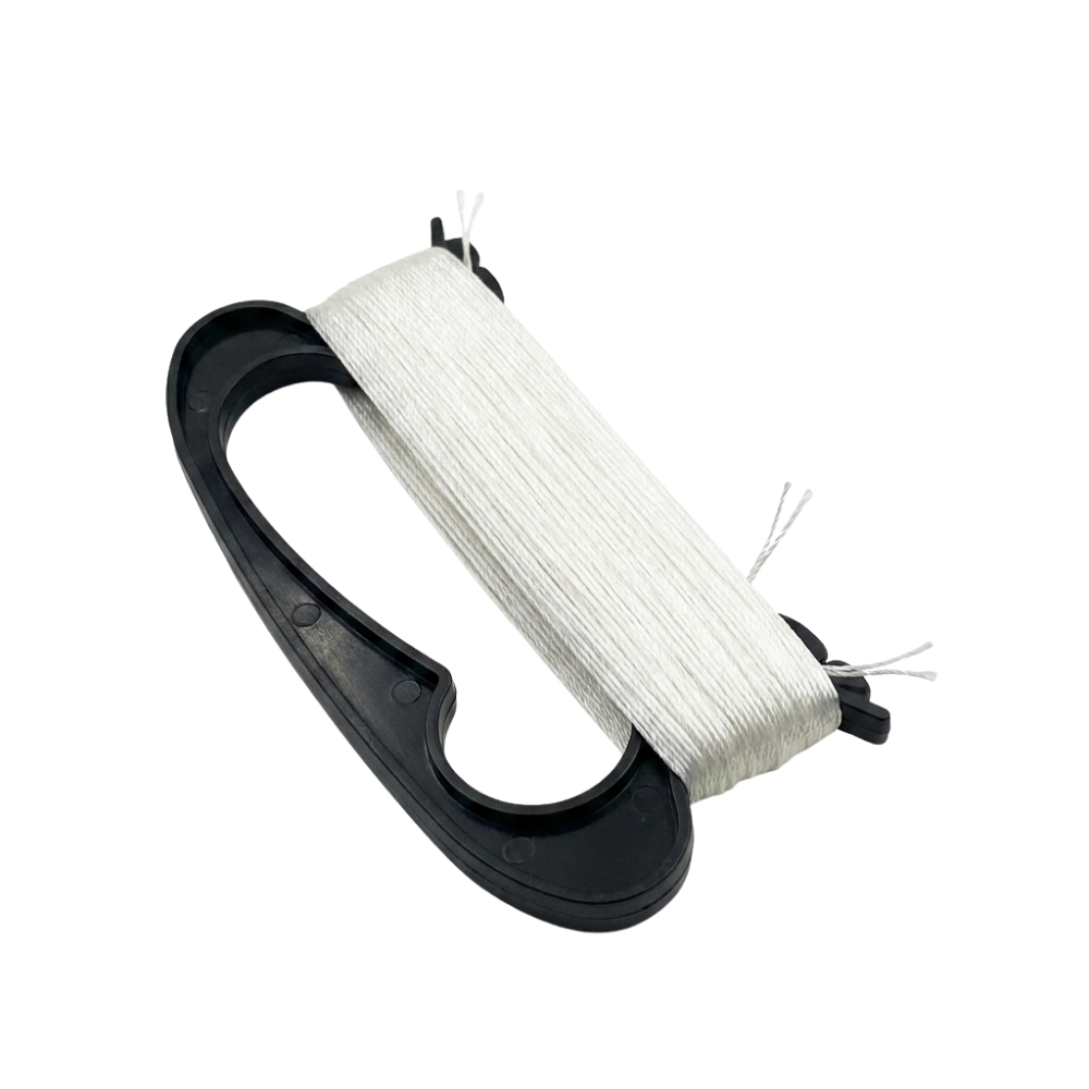 Håndtag med line på 100 meter til drage i sort
