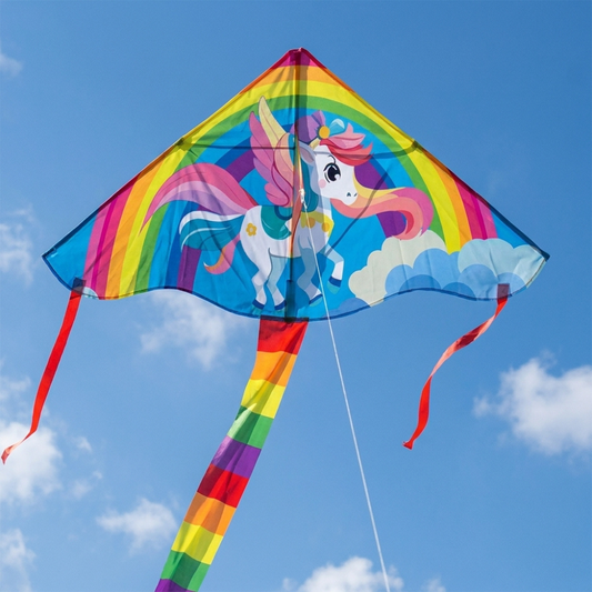Wikz Enhjørning drage mini flyver på himlen
