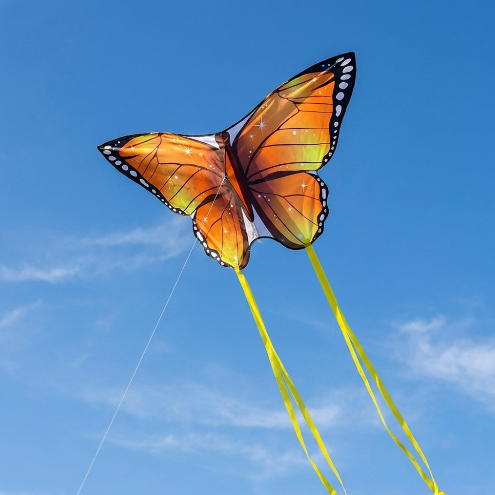 Wikz Sommerfugl Pro drage i orange flyver på himlen