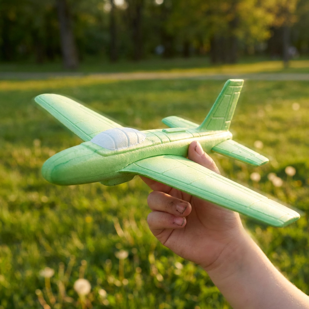 Wikz WindRider Glider i grøn, holdt af barn i park
